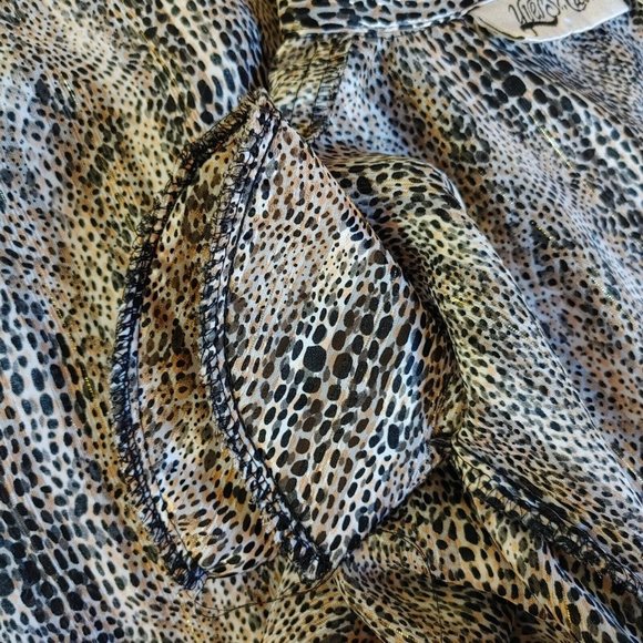 Vintage Yves St. Clair Button Up Blouse Animal Print Shoulder Pads Women's Sz 6 - Picture 6 of 6